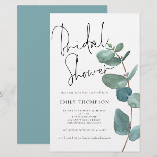 Budget Eucalyptus Bridal Shower Larger Invitation