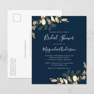 Budget Eucalyptus Bridal Shower Postcard Invite