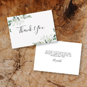BUDGET Eucalyptus Bridal Shower Thank You  Card