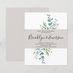 BUDGET Eucalyptus Casual Wedding Invitation