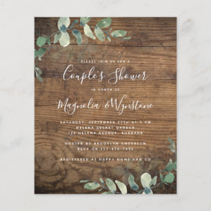 Budget Eucalyptus Couple's Shower Invitation