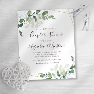 Budget Eucalyptus Couple's Shower Invitation