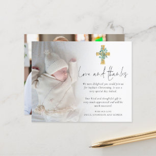 Budget Eucalyptus Cross 2 Photo Christening Thanks