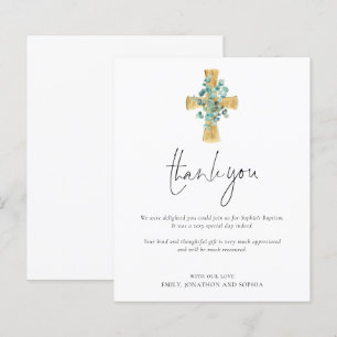 Budget Eucalyptus Cross Christening Thank You