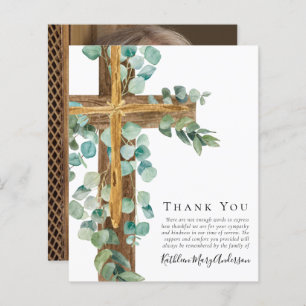 Budget Eucalyptus Cross Sympathy Thank You Card