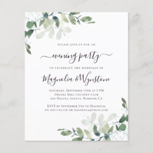 BUDGET Eucalyptus Evening Party Invitation