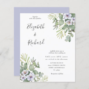 Budget Eucalyptus & Floral Wedding Invitation