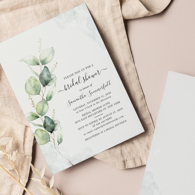 Budget Eucalyptus Foliage Bridal Shower Invitation (Creator Uploaded)