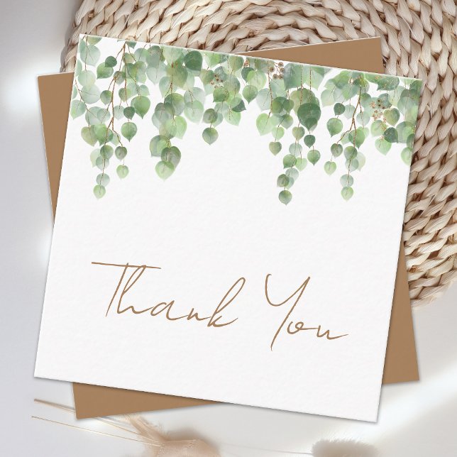 Budget Eucalyptus Foliage Wedding Thank You Card (Creator Uploaded)