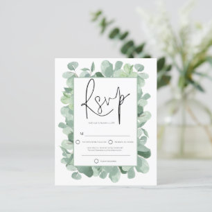 Budget Eucalyptus Frame Wedding RSVP