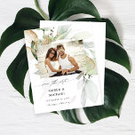 Budget Eucalyptus Glow Photo Save the Date 3<br><div class="desc">** SATIN PAPER IS PAPER THIN. UPGRADE THE PAPER FOR A THICKER PAPER. HAS AN OPTION FOR ENVELOPES. *** Save money on formal invitations with this smaller invitation that has an option for envelopes. Get your guests ready for the amazing wedding with your Eucalyptus Glow Photo Save the Date Cards....</div>