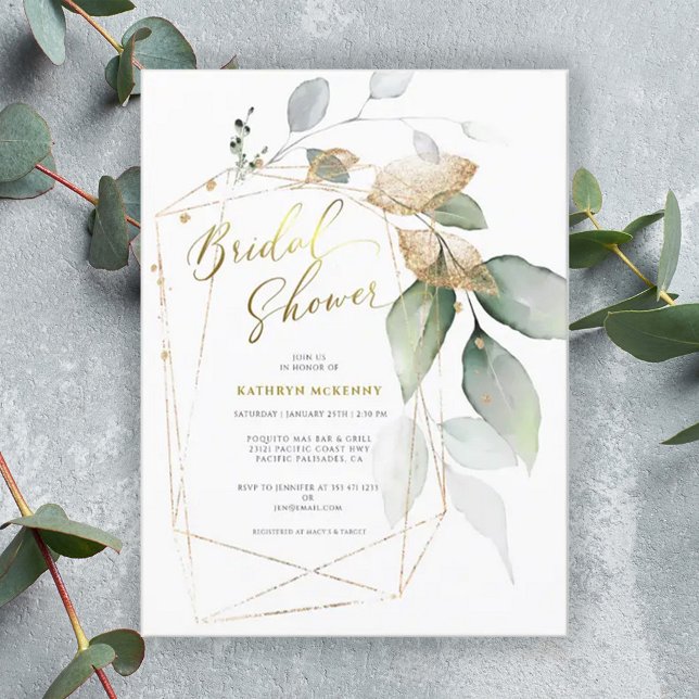 Budget Eucalyptus Gold Greenery Bridal Shower  (Creator Uploaded)
