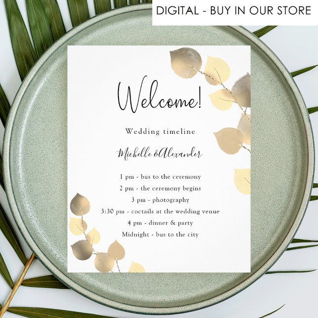 Budget eucalyptus golden wedding program  (Creator Uploaded)