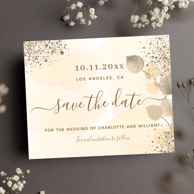 Budget eucalyptus golden wedding save the date (Creator Uploaded)