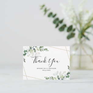 BUDGET Eucalyptus Green Foliage Wedding Thank You Card
