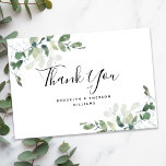 BUDGET Eucalyptus Green Foliage Wedding Thank You Card<br><div class="desc">Express your love and gratitude to friends and family for celebrating with you on your special day with this elegant eucalyptus wedding thank you note card. A message has been included on the reverse to save you time handwriting one, you can edit it to use your own words of thanks...</div>