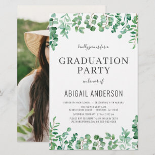 Budget Eucalyptus Greenery 2023 Grad Invitation