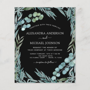 Budget Eucalyptus Greenery Botanical Wedding Flyer