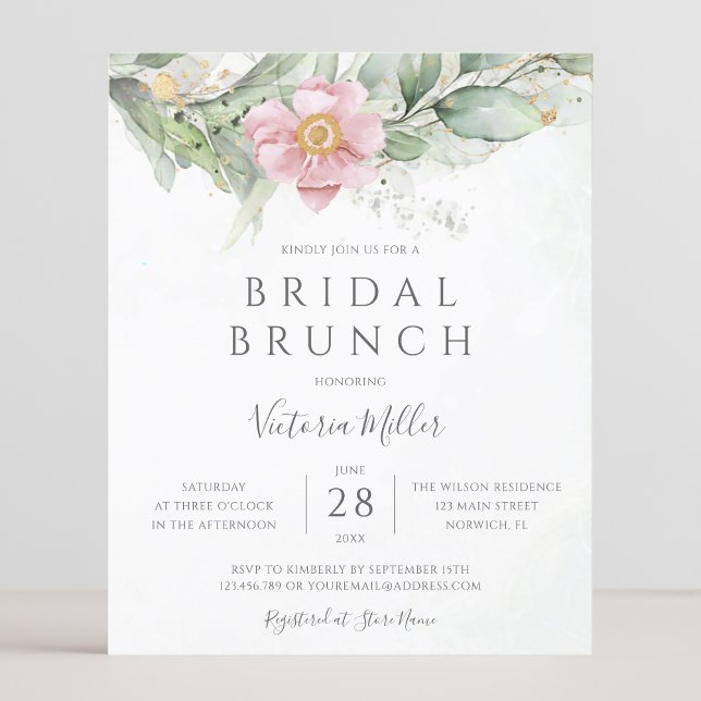 Budget Eucalyptus Greenery Bridal Brunch Invite (Creator Uploaded)
