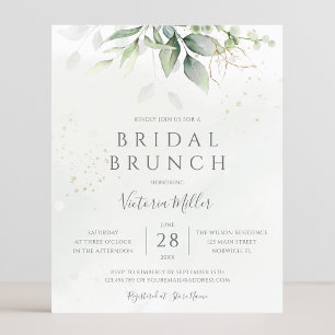Budget Eucalyptus Greenery Bridal Brunch Invite