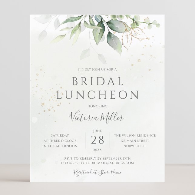 Budget Eucalyptus Greenery Bridal Luncheon Invite (Creator Uploaded)