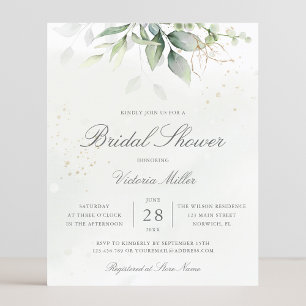 Budget Eucalyptus Greenery Bridal Shower Invite