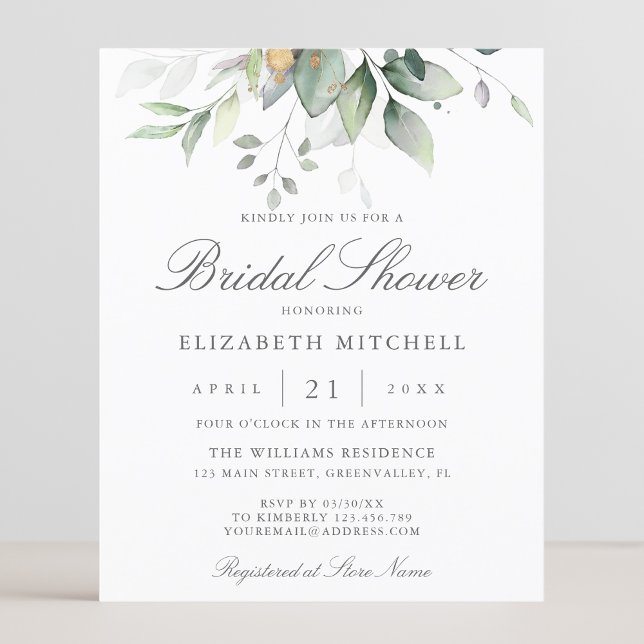 Budget Eucalyptus Greenery Bridal Shower Invite (Creator Uploaded)