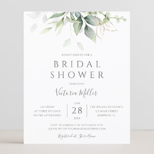 Budget Eucalyptus Greenery Bridal Shower Invite