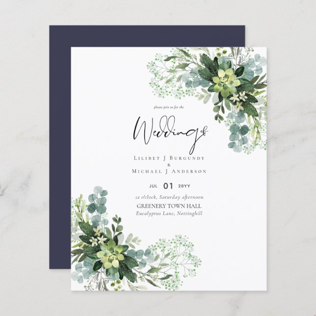 BUDGET  Eucalyptus Greenery Foliage Wedding (Front/Back)