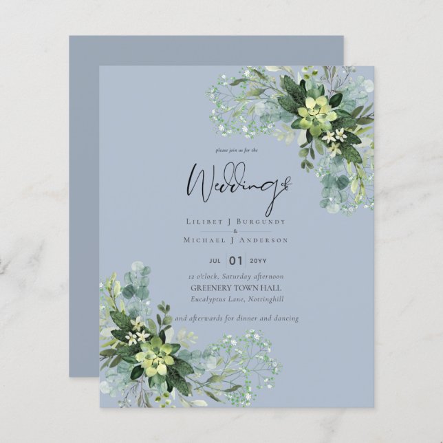 BUDGET  Eucalyptus Greenery Foliage Wedding (Front/Back)