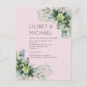 BUDGET Eucalyptus Greenery Foliage Wedding Postcard
