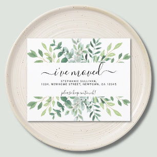 Budget Eucalyptus Greenery I've Moved Announcement