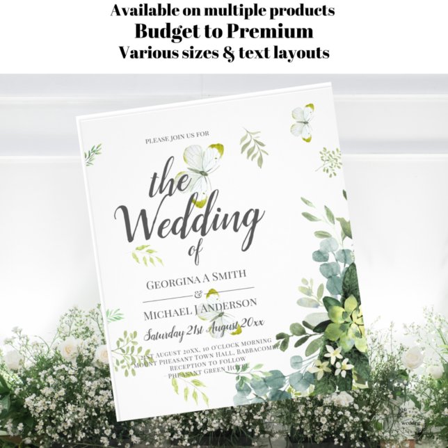 BUDGET Eucalyptus Greenery Leaves Emerald Wedding Flyer (Creator Uploaded)
