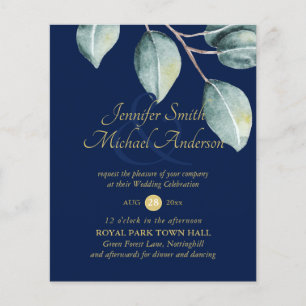 Budget Eucalyptus Greenery Leaves Wedding Invites