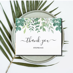 Budget Eucalyptus Greenery Personalised Thank You 