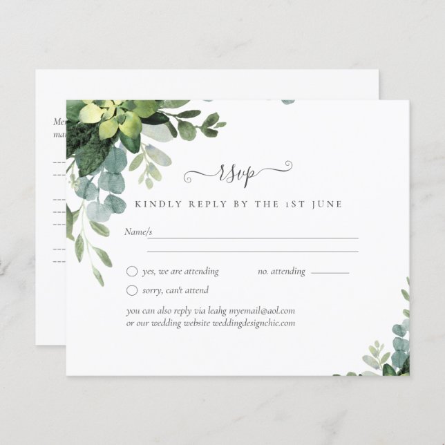 BUDGET  Eucalyptus Greenery Wedding (Front/Back)