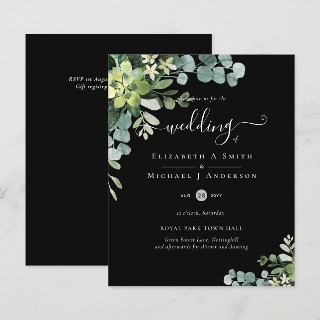BUDGET  Eucalyptus greenery Wedding (Front/Back)