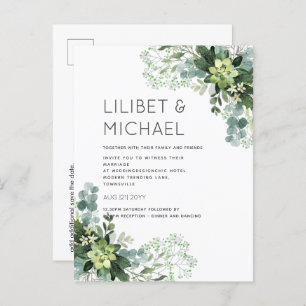 BUDGET  Eucalyptus Greenery Wedding Foliage Postcard