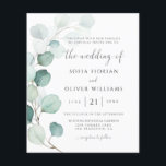 Budget Eucalyptus Greenery Wedding Invitation<br><div class="desc">Beautiful eucalyptus greenery wedding invitation featuring pretty fresh green eucalyptus leaves. This elegant and airy design is perfect for spring and summer weddings.</div>