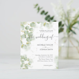 Budget Eucalyptus Greenery Wedding Invitation