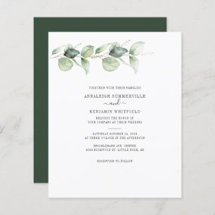  Budget Eucalyptus Greenery Wedding Invitation
