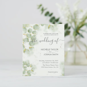 Budget Eucalyptus Greenery Wedding Invitation