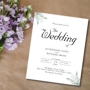 Budget Eucalyptus Greenery Wedding Invitation Flye Flyer