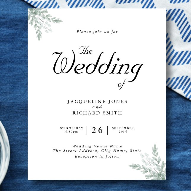 Budget Eucalyptus Greenery Wedding Invitation Flyer (Creator Uploaded)