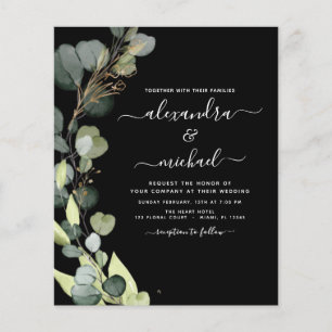 Budget Eucalyptus Greenery Wedding Invitation Flyer
