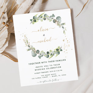 Budget Eucalyptus Greenery Wedding Invitations