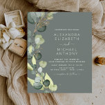 Budget Eucalyptus Greenery Wedding Invitations<br><div class="desc">Budget Eucalyptus Greenery Succulent Botanical Watercolor Emerald Green Spring Wedding Invitations on White background - includes beautiful and elegant script typography with modern botanical leaves and greenery for the special Wedding day celebration.</div>