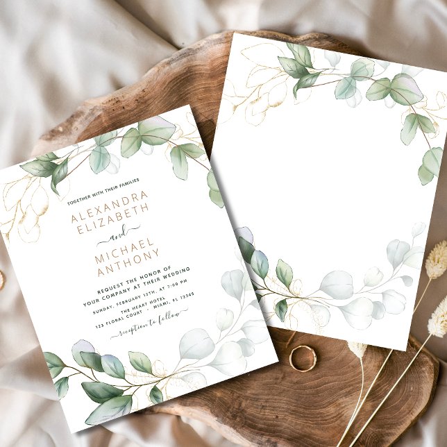 Budget Eucalyptus Greenery Wedding Invitations (Creator Uploaded)