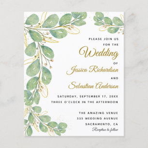 Budget Eucalyptus Greenery Wedding Invitations