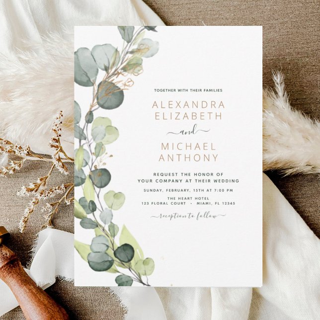 Budget Eucalyptus Greenery Wedding Invitations Flyer (Creator Uploaded)